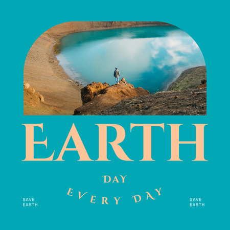 World Earth Day Announcement with Beautiful Landscape Instagram Design Template