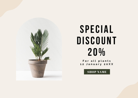 Plantilla de diseño de House Plants Discount Card 
