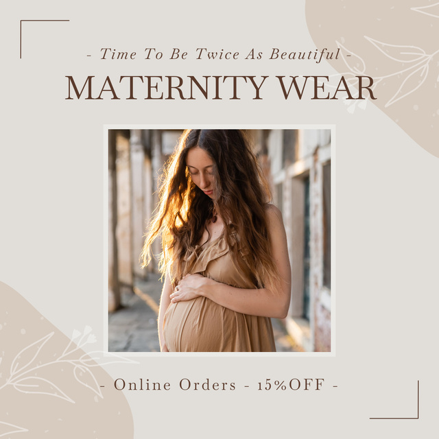 Discount on Clothing with Pregnant Woman in Dress Instagram AD Πρότυπο σχεδίασης