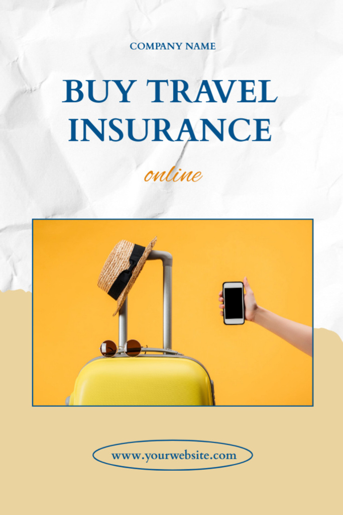 Affordable Travelers Insurance Package In Yellow Flyer 4x6in Πρότυπο σχεδίασης