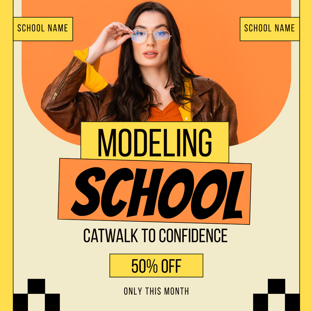 Discount on Tuition at Model School Instagram Design Template