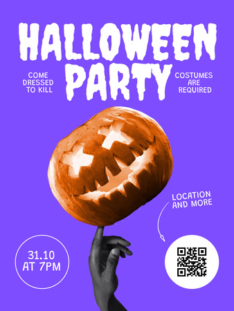 Halloween Party Event Announcement Poster US Design Template