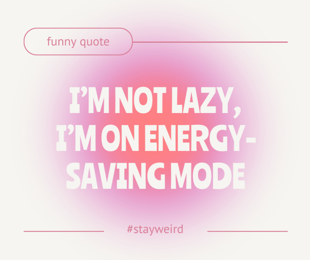 Template di design Funny Quote on Bright Pink Gradient Facebook