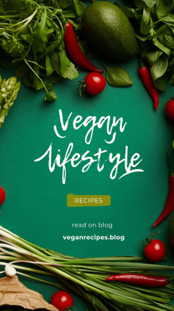 Vegan lifestyle green Instagram Story Design Template