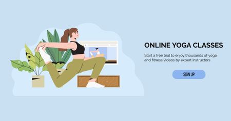 Online Yoga classes Facebook AD Design Template