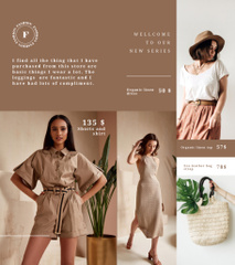 Clothing Catalog Promotion with Stylish Woman