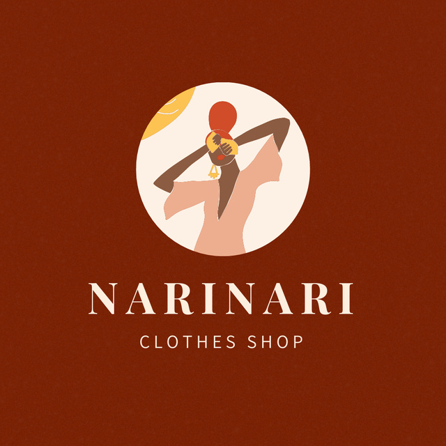 Template di design Exclusive Clothes Shop Ad In Red Logo