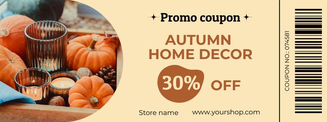 Ontwerpsjabloon van Coupon van Autumn Home Decor Items