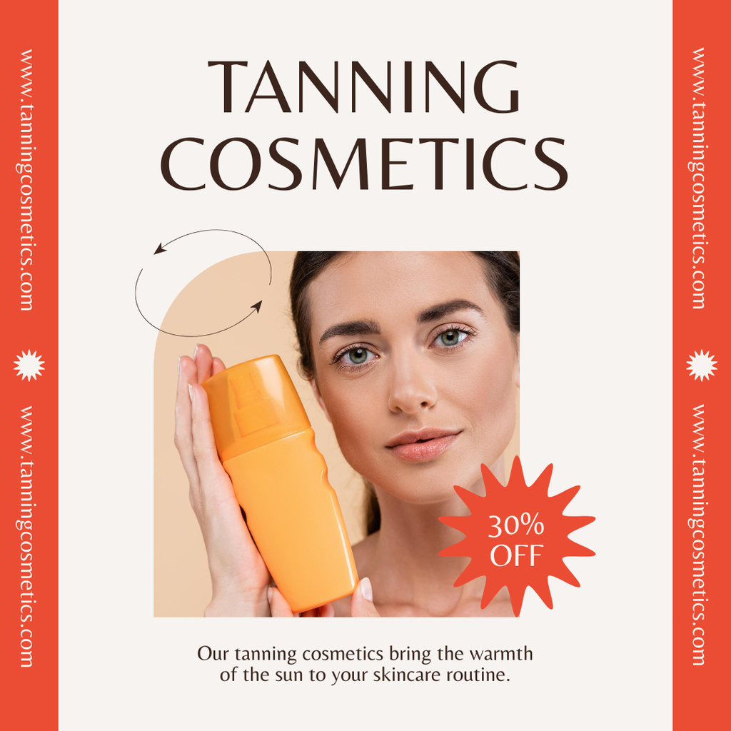 Ontwerpsjabloon van Instagram AD van Discount on Women's Tanning Cosmetics