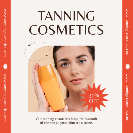 Discount on Women's Tanning Cosmetics Instagram AD Design Template