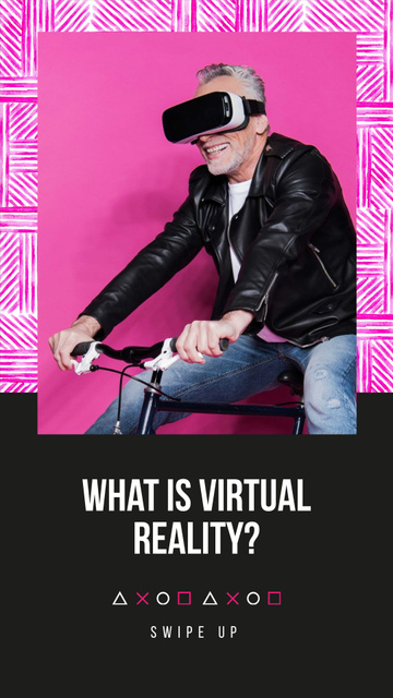 Ontwerpsjabloon van Instagram Story van Virtual Reality Ad with Man in Glasses