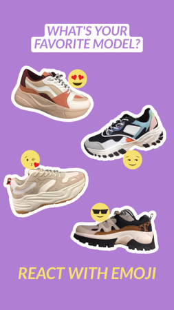 Designvorlage Quiz über Lieblings-Sneaker-Modell für Instagram Video Story
