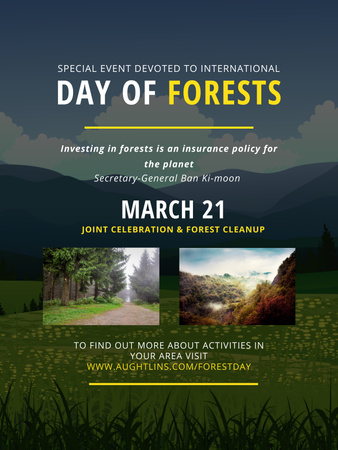 International Day of Forests Event Forest Road View Poster 36x48in Design Template