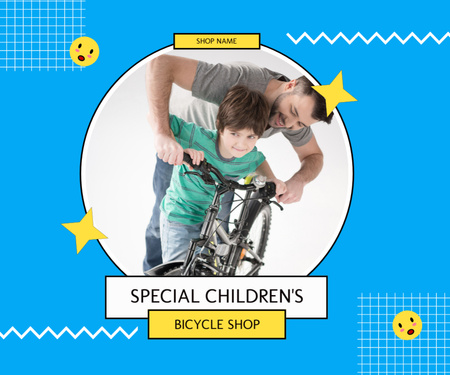 Template di design Negozio speciale di biciclette per bambini Medium Rectangle
