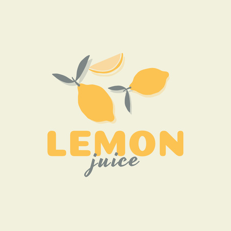 Zdravá chutná citronová šťáva s čerstvými citrony Logo Šablona návrhu