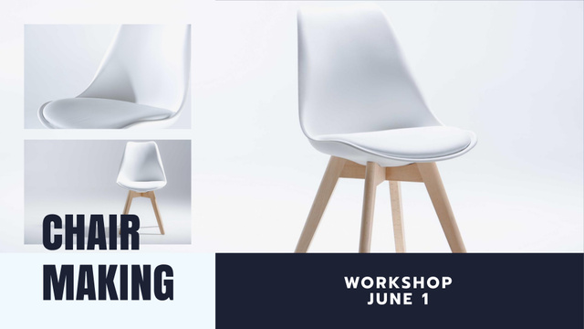 Furniture Store Offer with white minimalistic Chair FB event cover Design Template