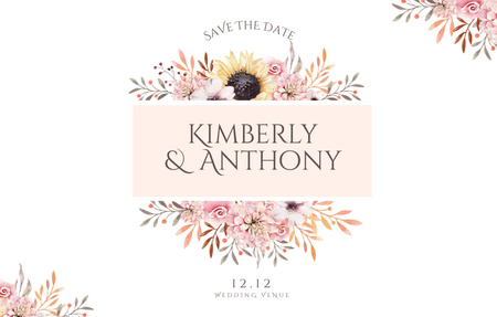 Plantilla de diseño de Wedding Celebration Announcement Invitation 4.6x7.2in Horizontal 