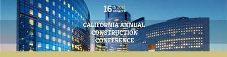 Annual construction conference announcement Twitter Design Template
