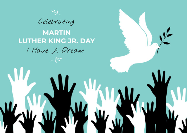 Peace and Unity on Martin Luther King Day Postcard 5x7in Modelo de Design