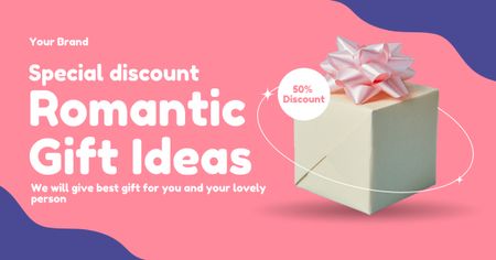 Gift boxes romantic ideas pink Facebook AD Design Template