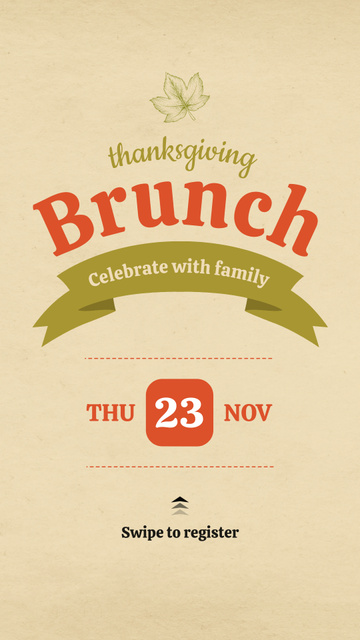 Family Brunch Celebration On Thanksgiving Instagram Video Story Design Template