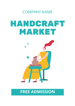 Handcraft Market Announcement With Free Entry Flayer Design Template