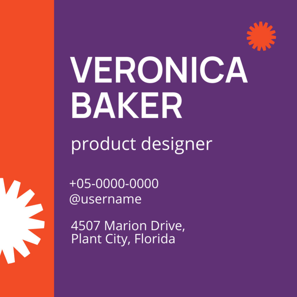 Product Designer Services Offer Red and Purple Square 65x65mm Design Template