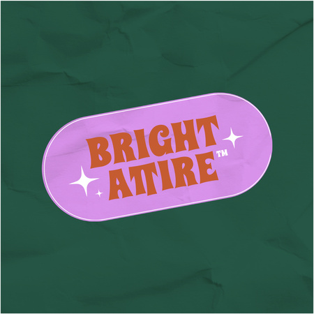 Bright Pink Emblem on Crumbled Paper Logo 1080x1080pxデザインテンプレート