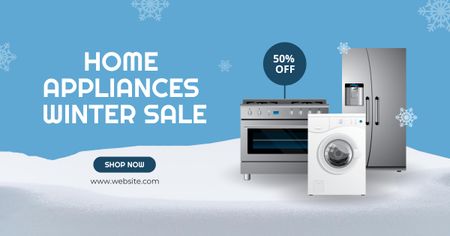 Platilla de diseño Home Appliances Winter Sale Announcement Facebook AD