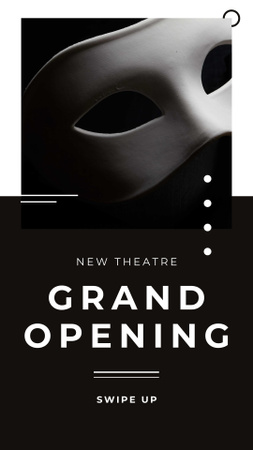 Theatre Opening Announcement with Theatrical Mask Instagram Story Modelo de Design