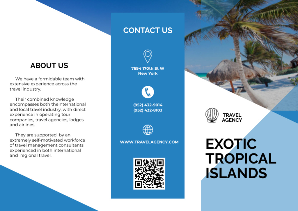 Tourist Trip Offer to Exotic Island Brochure Design Template
