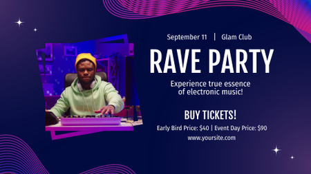 Designvorlage Ankündigung einer Rave-Party-Veranstaltung für Full HD video