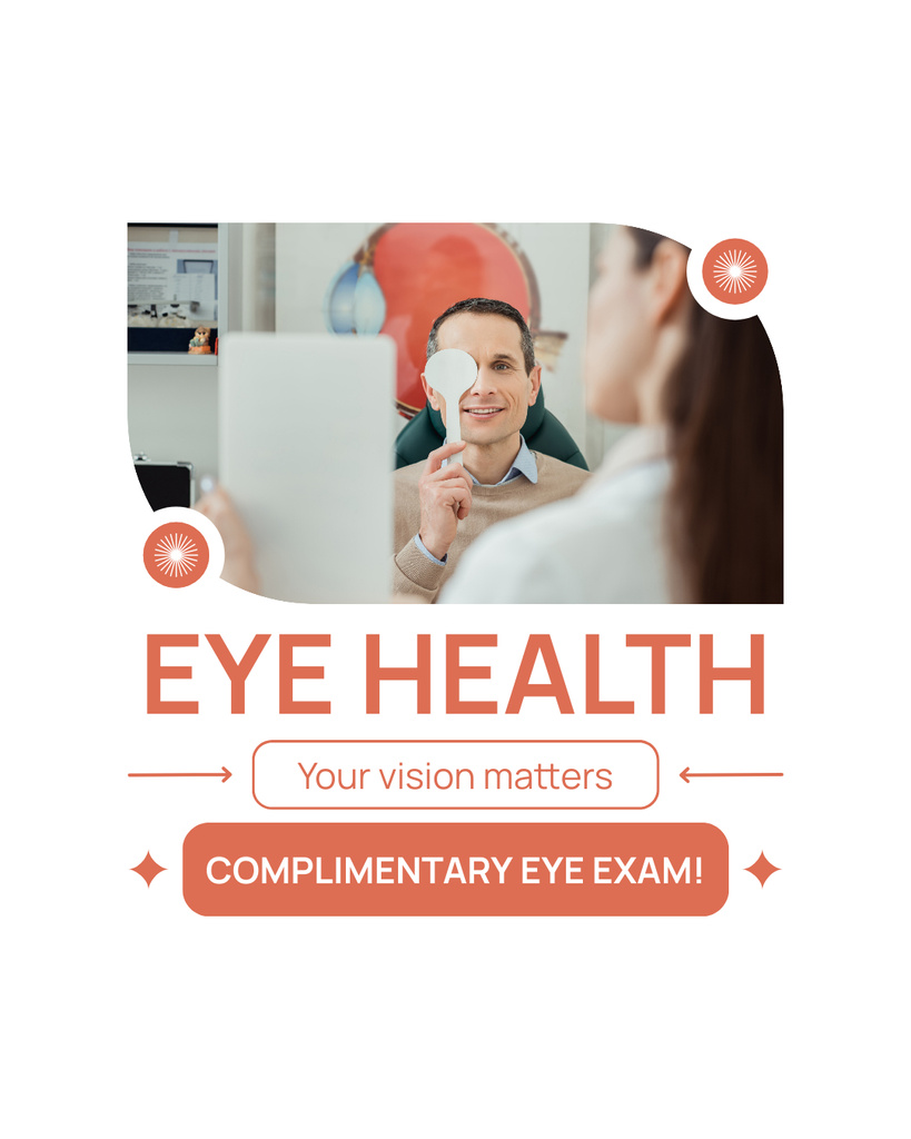 Glasses Selection Service with Complementary Vision Exam Instagram Post Vertical Design Template