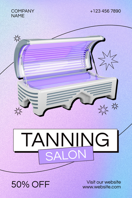 Discount on Salon Services with Tanning Bed Pinterest Πρότυπο σχεδίασης
