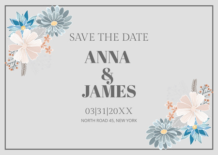 Save the Date Wedding Celebration Card Design Template