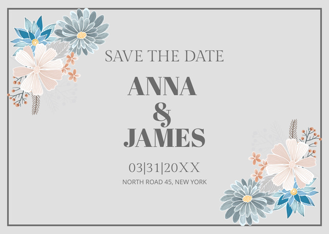 Save the Date Wedding Celebration Card Modelo de Design