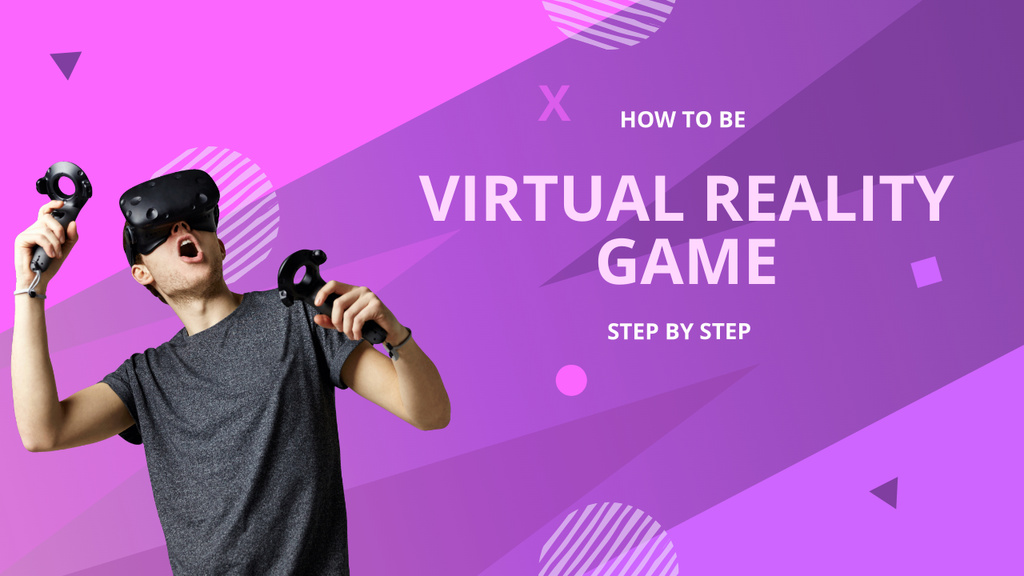 Man in Virtual Reality Glasses Youtube Thumbnail tervezősablon