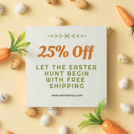 Easter Holiday Sale Announcement Instagram AD Design Template