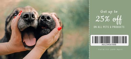 Offer of Pets Products Discount Coupon 3.75x8.25in Design Template