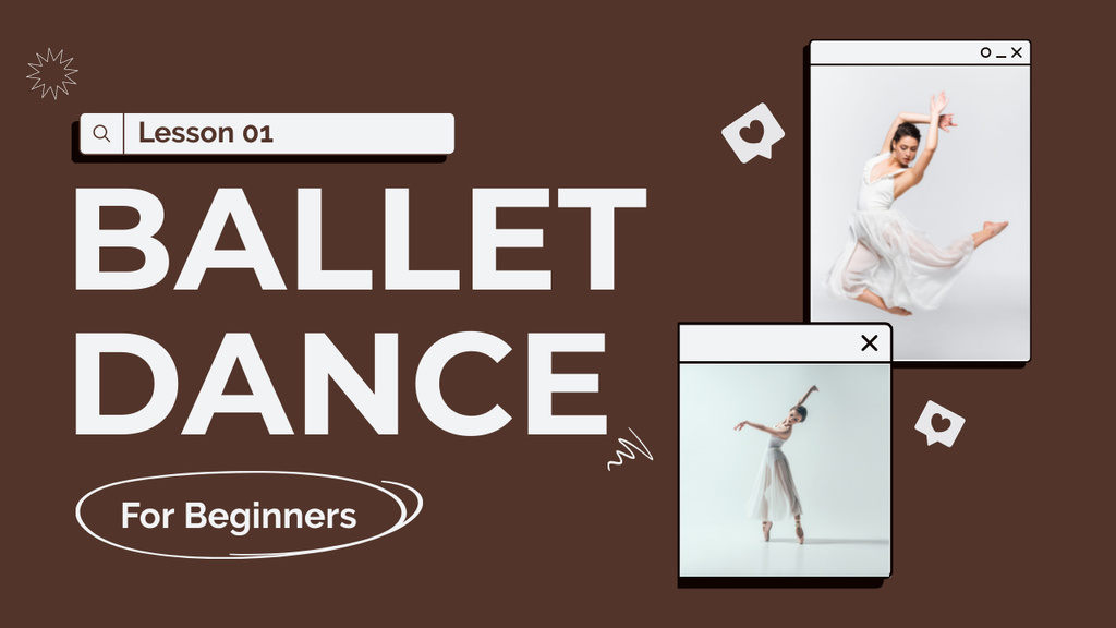 Woman performing Ballet Dance Youtube Thumbnail Design Template