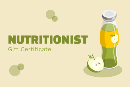 Ontwerpsjabloon van Gift Certificate van Nutritionist Services Offer