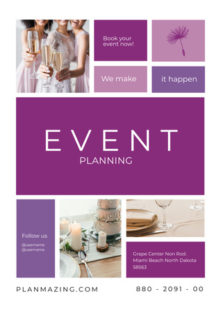 Event Planning Service Announcement Poster tervezősablon