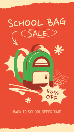 Green Backpack Discount on Red Instagram Story Design Template