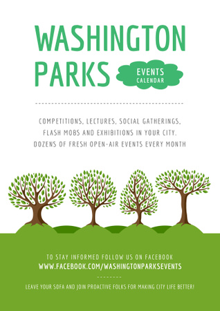Designvorlage Events in Washington parks für Poster B2