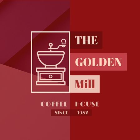 Ontwerpsjabloon van Logo van Illustration of Coffee Grinder