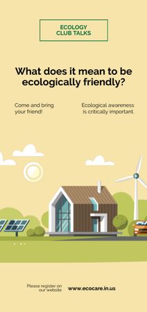 Renewable Energy Wind Turbines and Solar Panels Flyer DIN Large Design Template