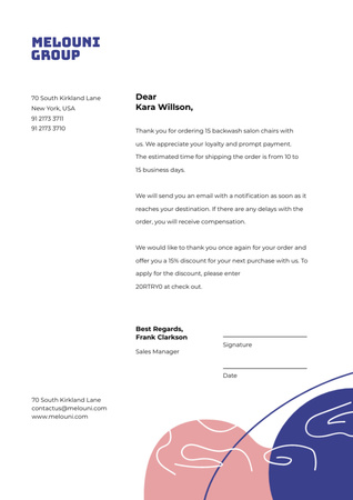 Business Company order confirmation and gratitude Letterhead – шаблон для дизайну