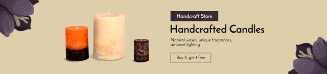 Handcrafted Candle Shop Ad Ebay Store Billboardデザインテンプレート