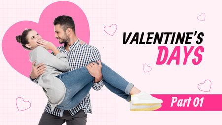 Young couple Celebrating Valentine's Day Youtube Thumbnail Design Template