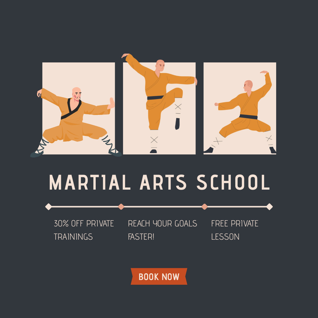 Martial Arts School Lessons Promo Instagram – шаблон для дизайна